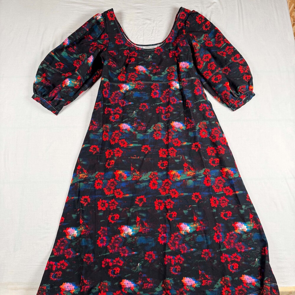 Rachel Comey Floral Scoop Neck Puff Sleeve Maxi Dress – Size 2